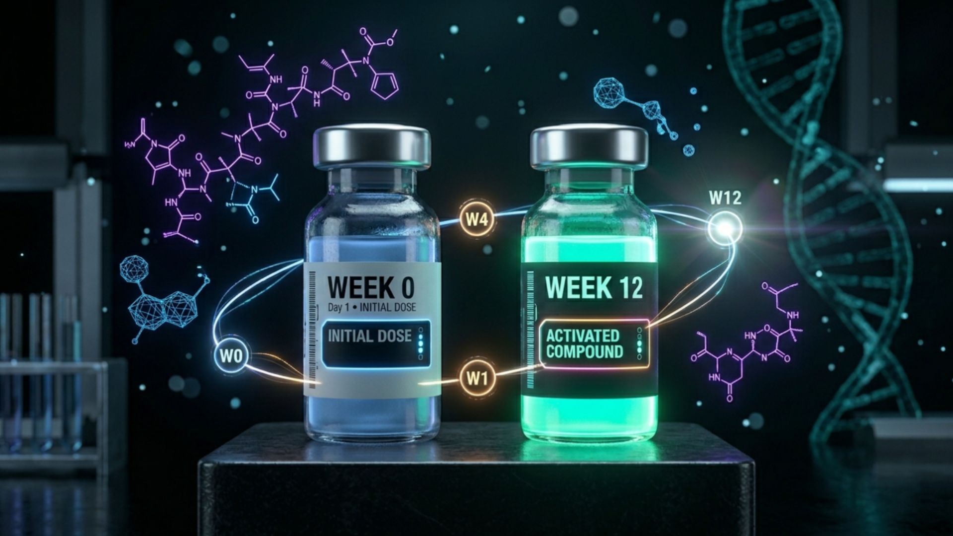 Peptides before and after body transformation