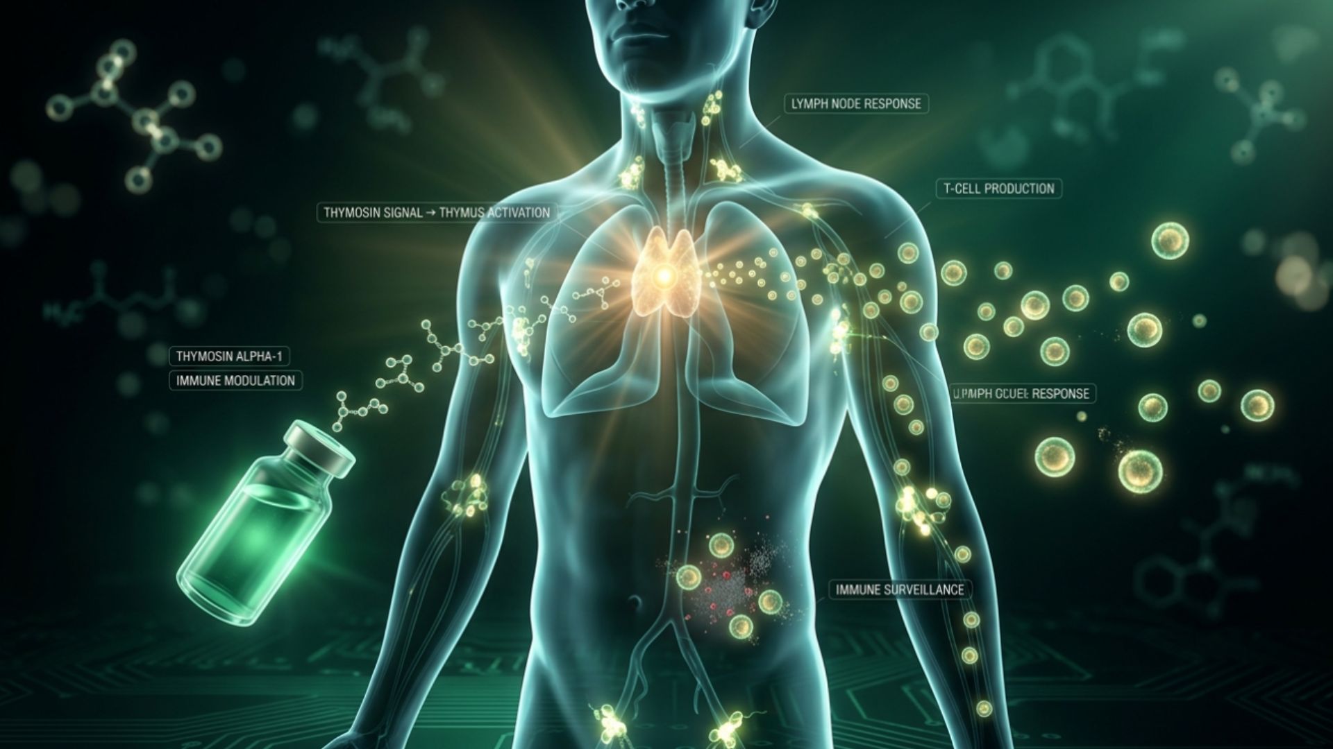 Thymosin alpha 1 peptide and immune support research