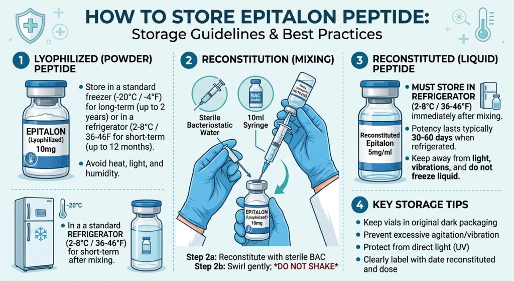epithalon reconstitution How to Store Epitalon Peptide: A Complete Guide Blend Strength:50 mg (60 Tablets) BPC-157 10mg Research Peptide